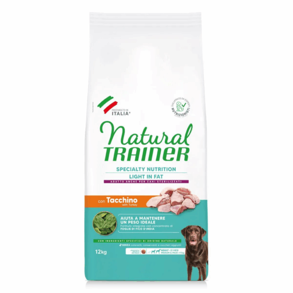 Natural Trainer Dog Specialty Nutrition Light in Fat Medium&Maxi Adult Tacchino - 12 kg