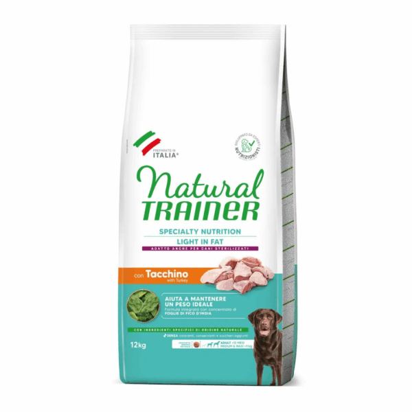 Natural Trainer Dog Specialty Nutrition Light in Fat Medium&Maxi Adult Tacchino - 12 kg - immagine 2
