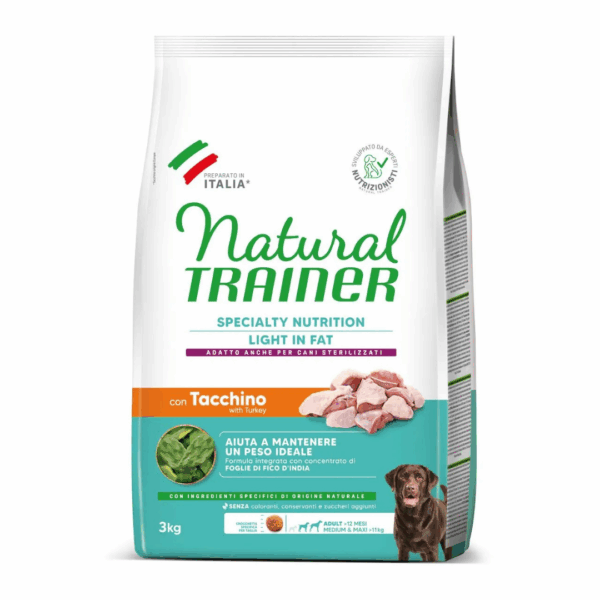 Natural Trainer Dog Specialty Nutrition Light in Fat Medium&Maxi Adult Tacchino - 3 kg - immagine 2