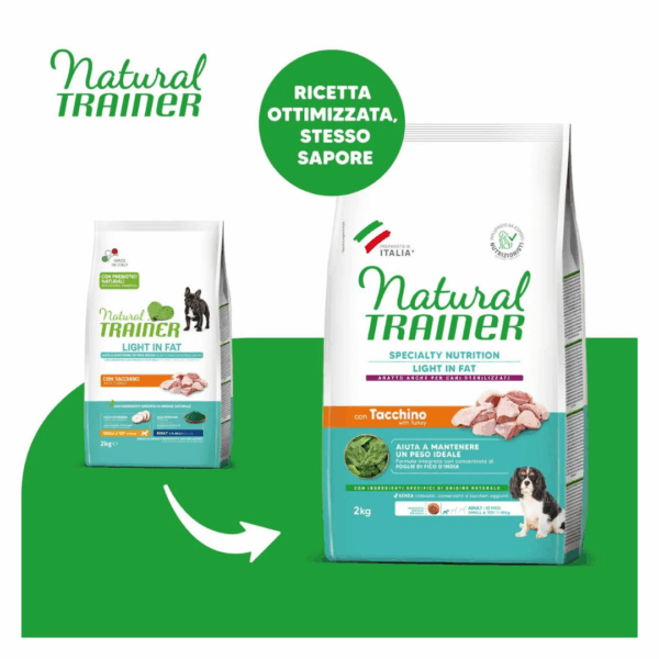 Natural Trainer Dog Specialty Nutrition Light in Fat Small&Toy Adult Tacchino - 2 kg - immagine 3