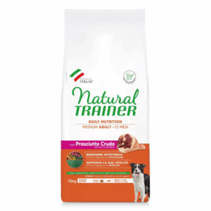 Natural Trainer Dog Daily Nutrition Medium Adult Prosciutto Crudo - 12 kg