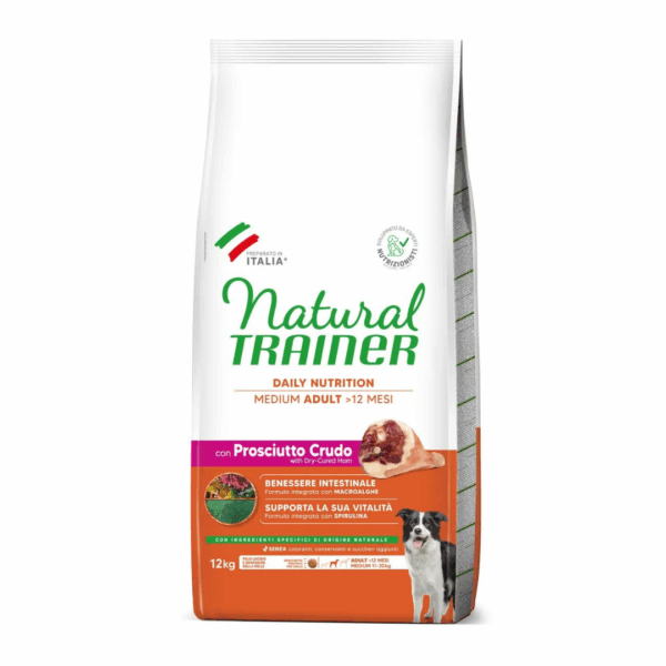 Natural Trainer Dog Daily Nutrition Medium Adult Prosciutto Crudo - 12 kg - immagine 2