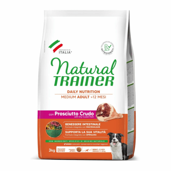 Natural Trainer Dog Daily Nutrition Medium Adult Prosciutto Crudo - 3 kg - immagine 2