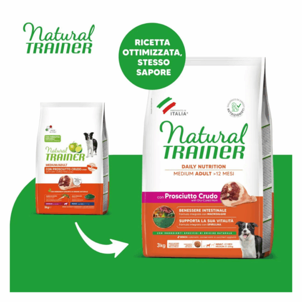 Natural Trainer Dog Daily Nutrition Medium Adult Prosciutto Crudo - 3 kg - immagine 3