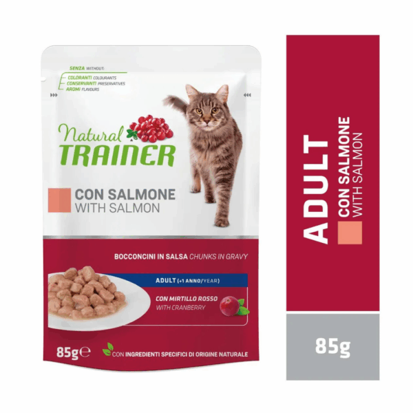 Natural Trainer Cat Adult Bocconcini in Salsa Salmone - 85 g - immagine 4