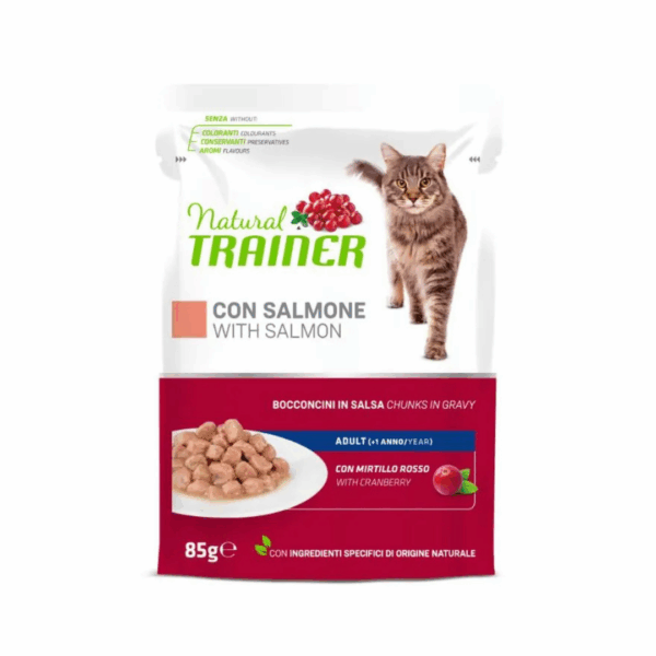 Natural Trainer Cat Adult Bocconcini in Salsa Salmone - 85 g
