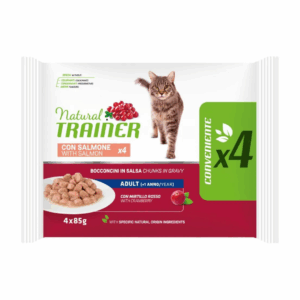 Natural Trainer Cat Adult Flow Pack Bocconcini in Salsa Salmone - 4X85 g
