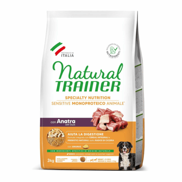 Natural Trainer Dog Specialty Nutrition Sensitive Medium&Maxi Adult Anatra – 3 kg - immagine 2