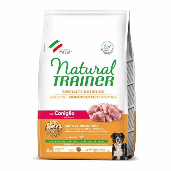 Natural Trainer Dog Specialty Nutrition Sensitive Medium&Maxi Adult Coniglio – 3 kg - immagine 2