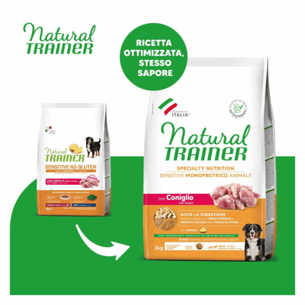 Natural Trainer Dog Specialty Nutrition Sensitive Medium&Maxi Adult Coniglio – 3 kg - immagine 3