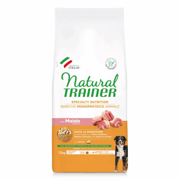 Natural Trainer Dog Specialty Nutrition Sensitive Medium&Maxi Adult Maiale – 12 kg
