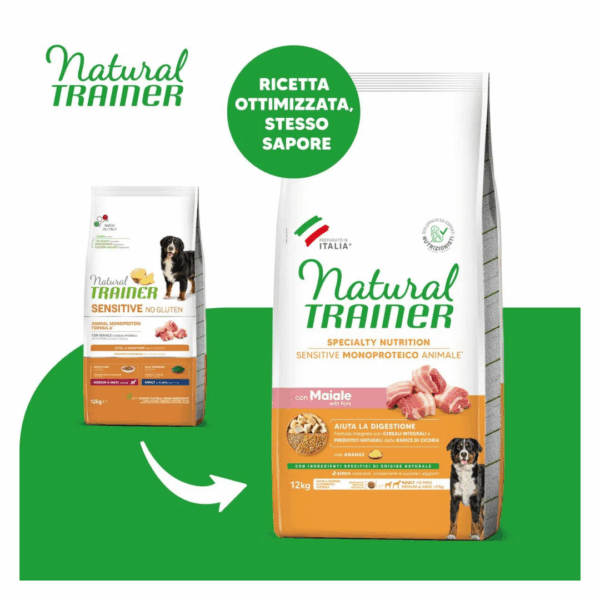 Natural Trainer Dog Specialty Nutrition Sensitive Medium&Maxi Adult Maiale – 12 kg - immagine 3
