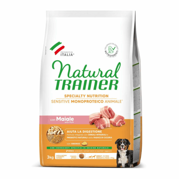 Natural Trainer Dog Specialty Nutrition Sensitive Medium&Maxi Adult Maiale – 3 kg - immagine 2