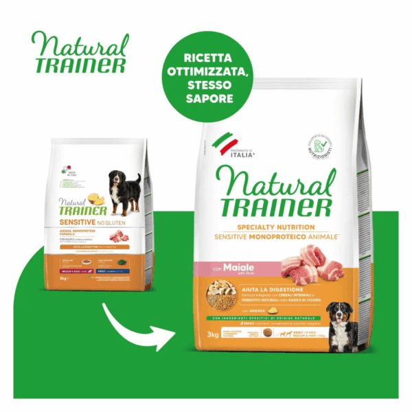 Natural Trainer Dog Specialty Nutrition Sensitive Medium&Maxi Adult Maiale – 3 kg - immagine 3