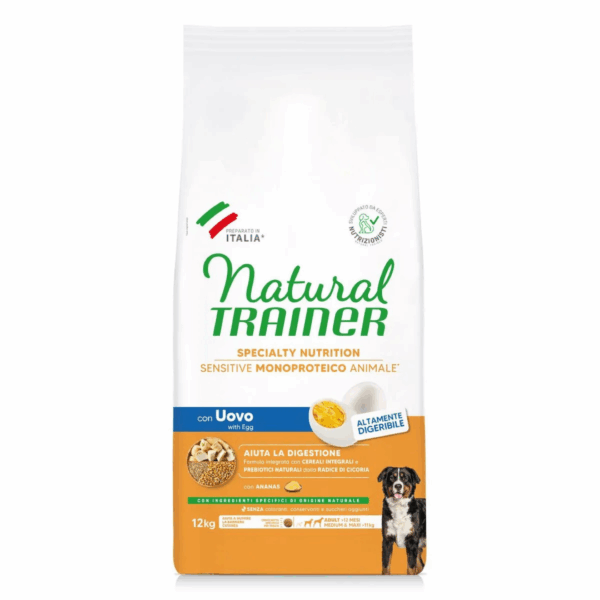 Natural Trainer Dog Specialty Nutrition Sensitive Medium&Maxi Adult Uovo – 12 kg