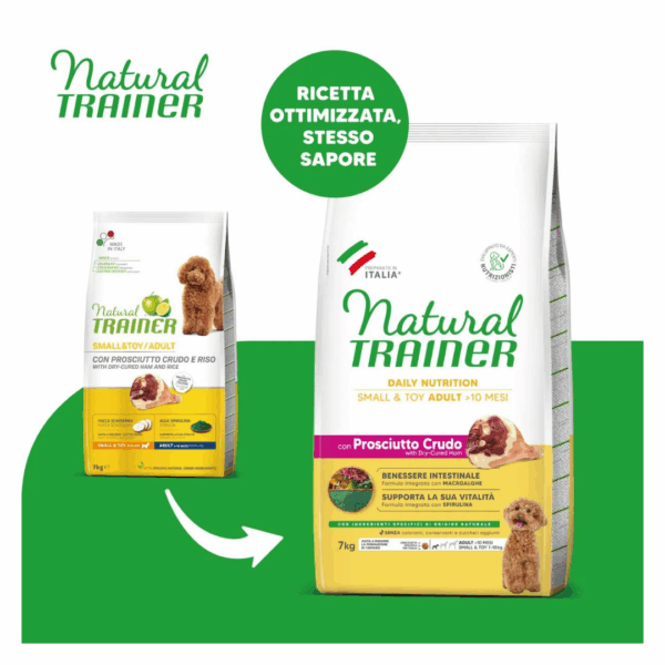Natural Trainer Dog Daily Nutrition Small&Toy Adult Prosciutto Crudo -  7 kg - immagine 3