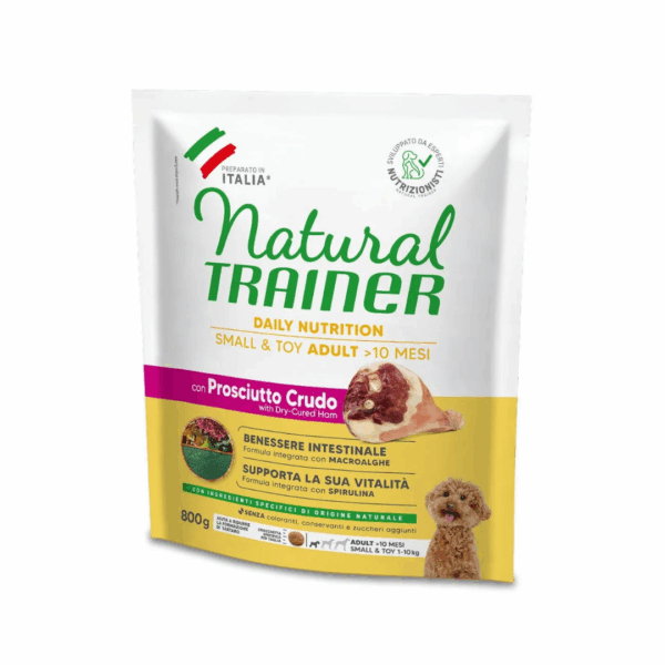 Natural Trainer Dog Daily Nutrition Small&Toy Adult Prosciutto Crudo -  800 g - immagine 2