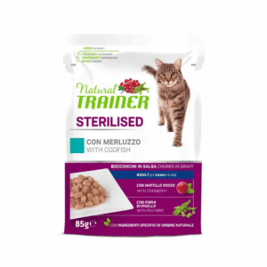 Natural Trainer Cat Adult Sterilised Bocconcini in Salsa Merluzzo - 85 g