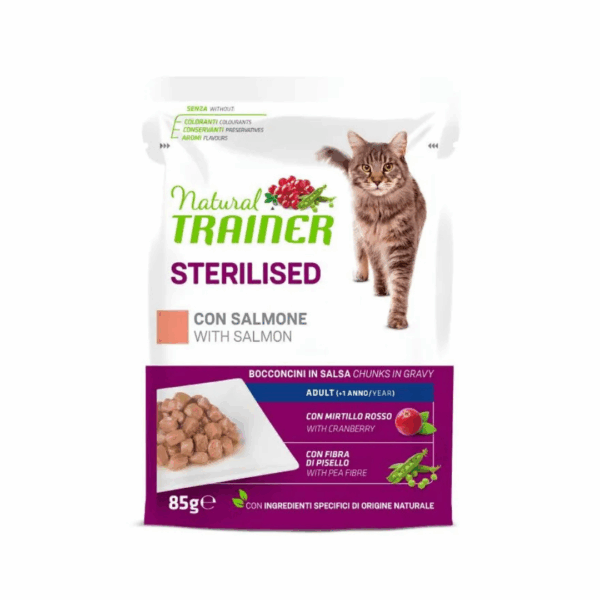 Natural Trainer Cat Adult Sterilised Bocconcini in Salsa Salmone - 85 g
