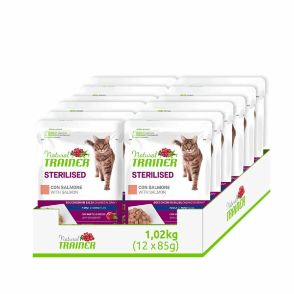 Natural Trainer Cat Adult Sterilised Bocconcini in Salsa Salmone - 85 g - immagine 3