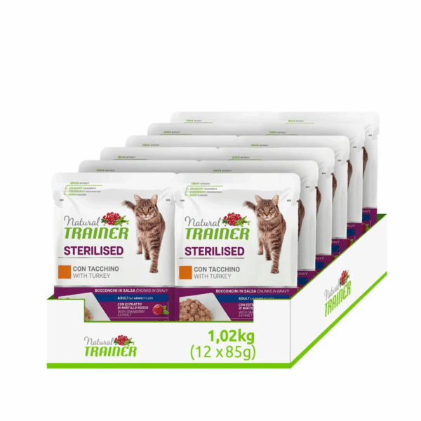 Natural Trainer Cat Adult Sterilised Bocconcini in Salsa Tacchino - 85 g - immagine 3