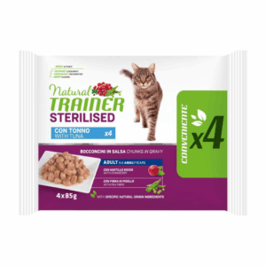Natural Trainer Cat Adult Sterilised Flow Pack Bocconcini in Salsa Tonno - 4X85 g