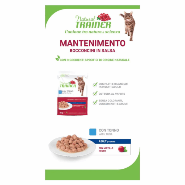Natural Trainer Cat Adult Bocconcini in Salsa Tonno - 85 g - immagine 5