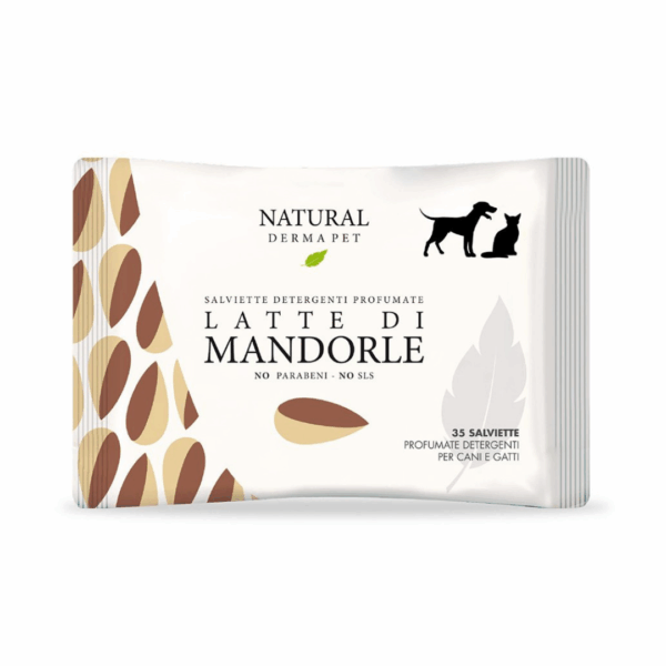 Natural Derma Pet Salviette Detergenti Profumate Latte di Mandorle - 35 pz