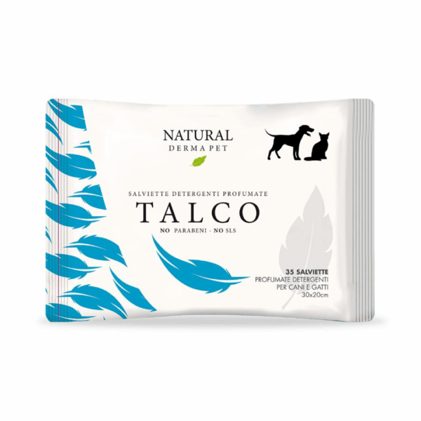 Natural Derma Pet Salviette Detergenti Profumate Talco - 35 pz