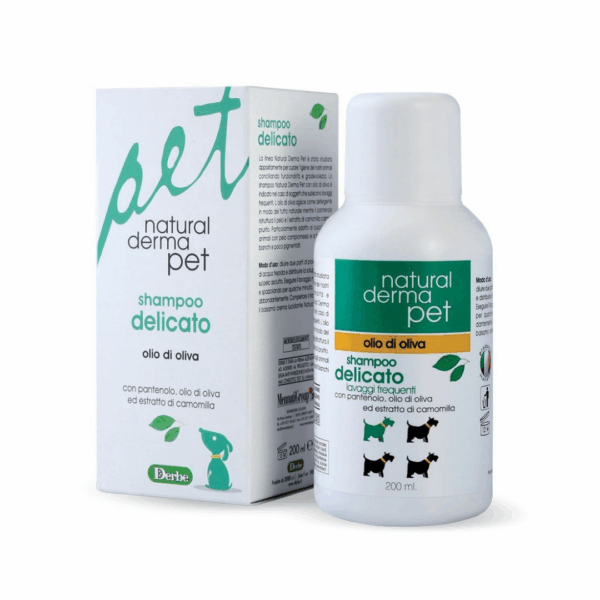 Natural Derma Pet Shampoo Delicato con Olio di Oliva - 200 ml