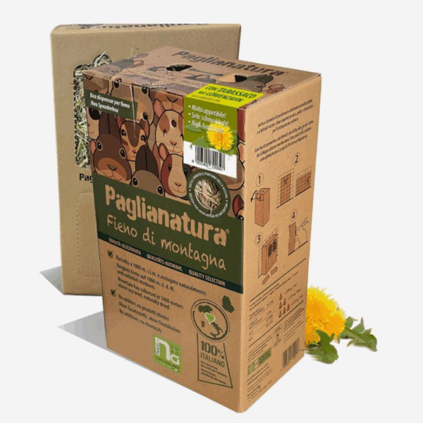 Paglianatura Fieno di Montagna Dispenser con Tarassaco - 700 g