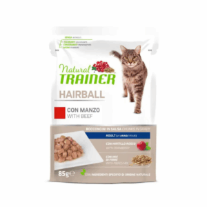 Natural Trainer Cat Adult Hairball Bocconcini in Salsa Manzo - 85 g