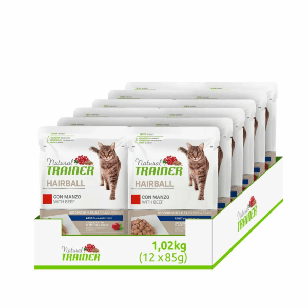 Natural Trainer Cat Adult Hairball Bocconcini in Salsa Manzo - 85 g - immagine 3