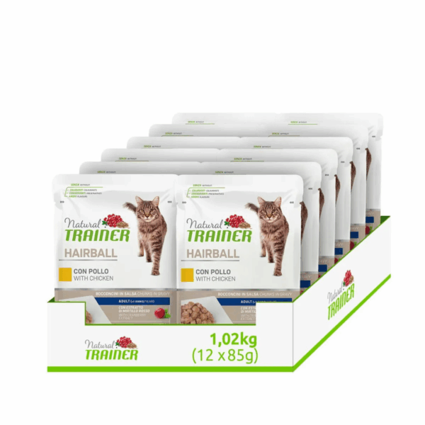 Natural Trainer Cat Adult Hairball Bocconcini in Salsa Pollo - 85 g - immagine 3