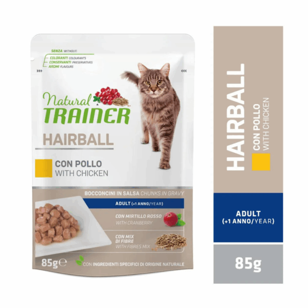 Natural Trainer Cat Adult Hairball Bocconcini in Salsa Pollo - 85 g - immagine 4