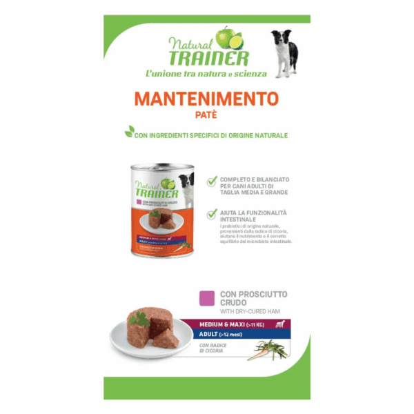 Natural Trainer Dog Medium&Maxi Adult Prosciutto Crudo - 400 g - immagine 4