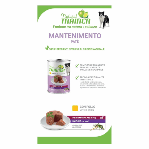 Natural Trainer Dog Medium&Maxi Mature Pollo - 400 g - immagine 4
