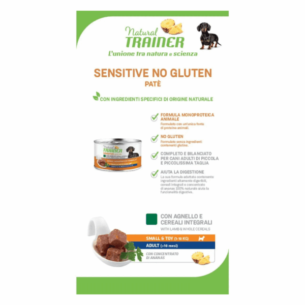 Natural Trainer Dog Sensitive No Gluten Small&Toy Adult Agnello - 150 g - immagine 5