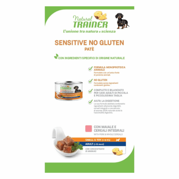 Natural Trainer Dog Sensitive No Gluten Small&Toy Adult Maiale - 150 g - immagine 5