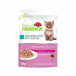 Natural Trainer Cat Kitten&Young Bocconcini in Salsa Merluzzo - 85 g