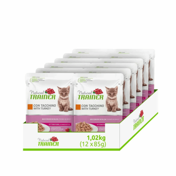 Natural Trainer Cat Kitten&Young Bocconcini in Salsa Tacchino - 85 g - immagine 3
