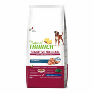 Natural Trainer Dog Sensitive No Grain Medium&Maxi Adult Trota - 12 kg