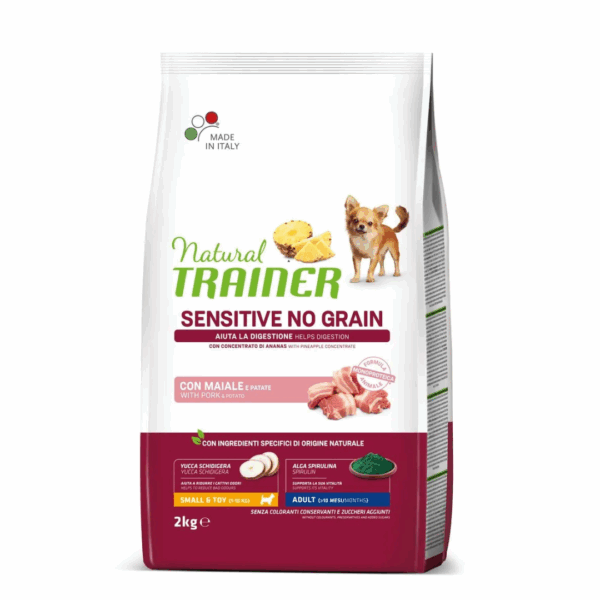 Natural Trainer Dog Sensitive No Grain Small&Toy Adult Maiale - 2 kg