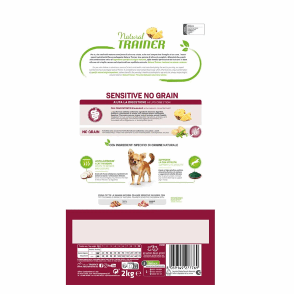Natural Trainer Dog Sensitive No Grain Small&Toy Adult Maiale - 2 kg - immagine 2