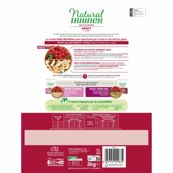 Natural Trainer Cat Daily Nutrition Adult Pollo - 3 kg - immagine 2