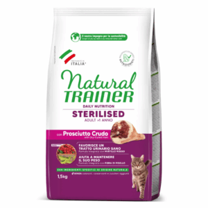 Natural Trainer Cat Daily Nutrition Adult Sterilised Prosciutto Crudo - 1,5 kg