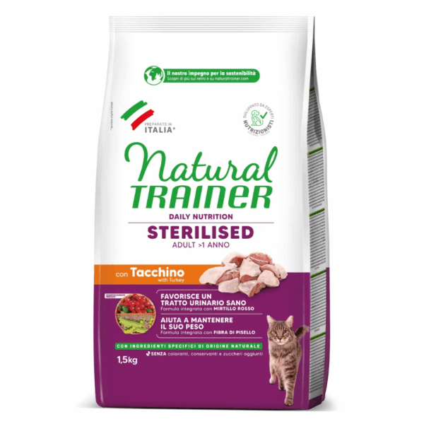 Natural Trainer Cat Daily Nutrition Adult Sterilised Tacchino - 1,5 kg