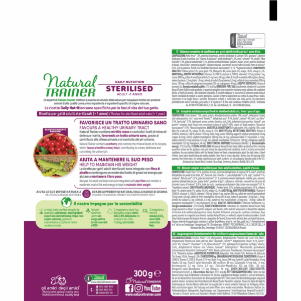 Natural Trainer Cat Daily Nutrition Adult Sterilised Salmone - 300 g - immagine 2