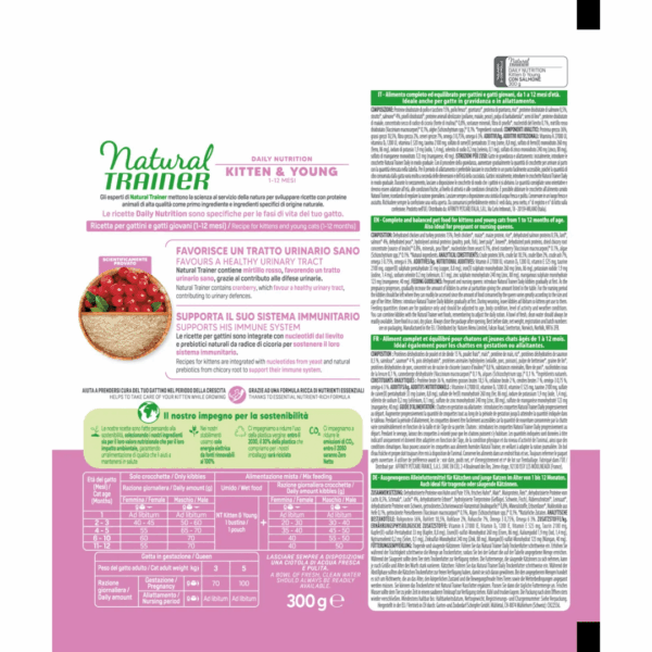 Natural Trainer Cat Daily Nutrition Kitten&Young Salmone - 300 g - immagine 2