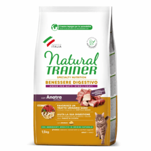 Natural Trainer Cat Adult Specialty Nutrition Benessere Digestivo Formula Monoproteica Anatra - 1,5 kg
